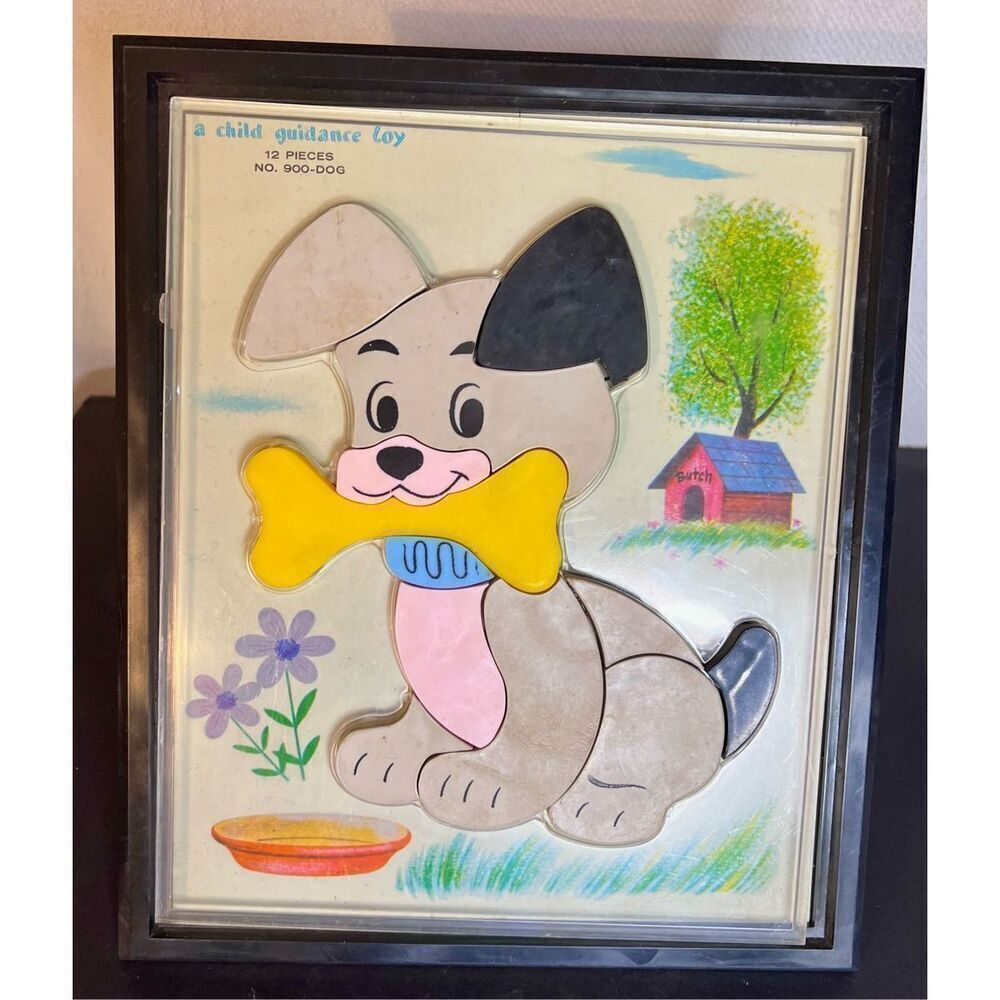 Vintage Child Guidance Toy Puzzle 12 Pieces #900 DOG